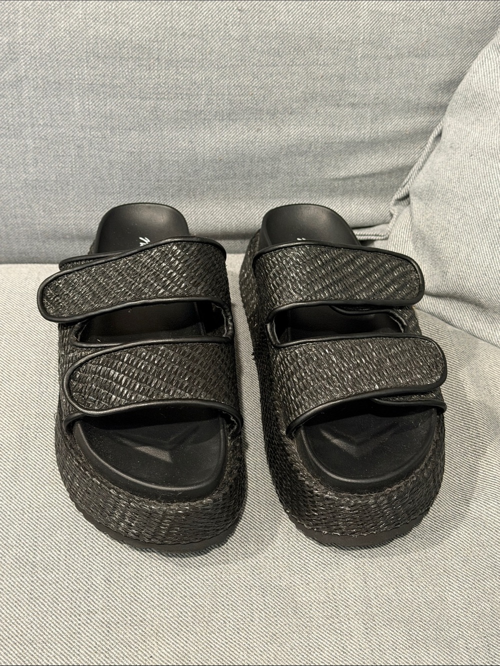 Black platform sandals